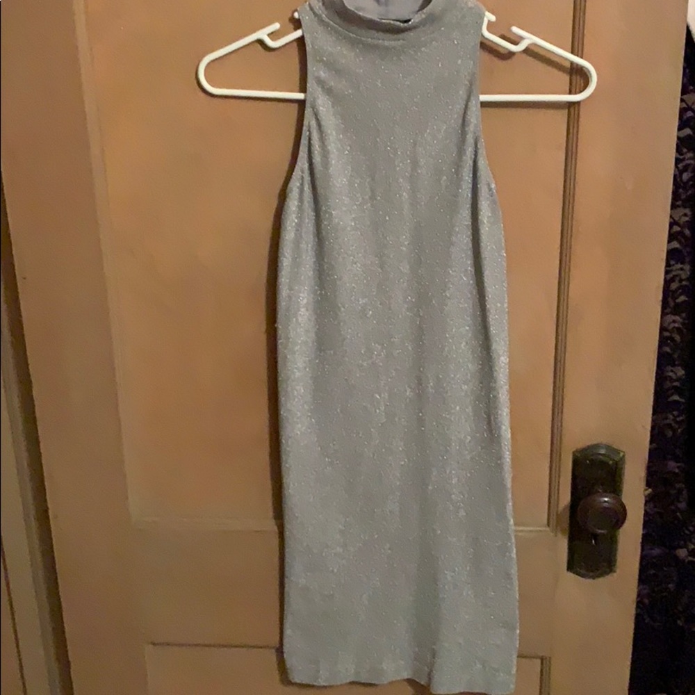 Bebe Silver Tank Top Dress